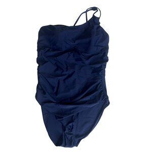 Hilor One Piece Swimsuit Single Strap Padded Adjustable Size 16 Blue New